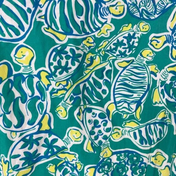 Lilly Pulitzer Vintage Green Turtle Print Dress Women's Size 8 - Picture 14 of 16